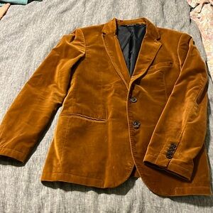 Zara Man tan velvet blazer.